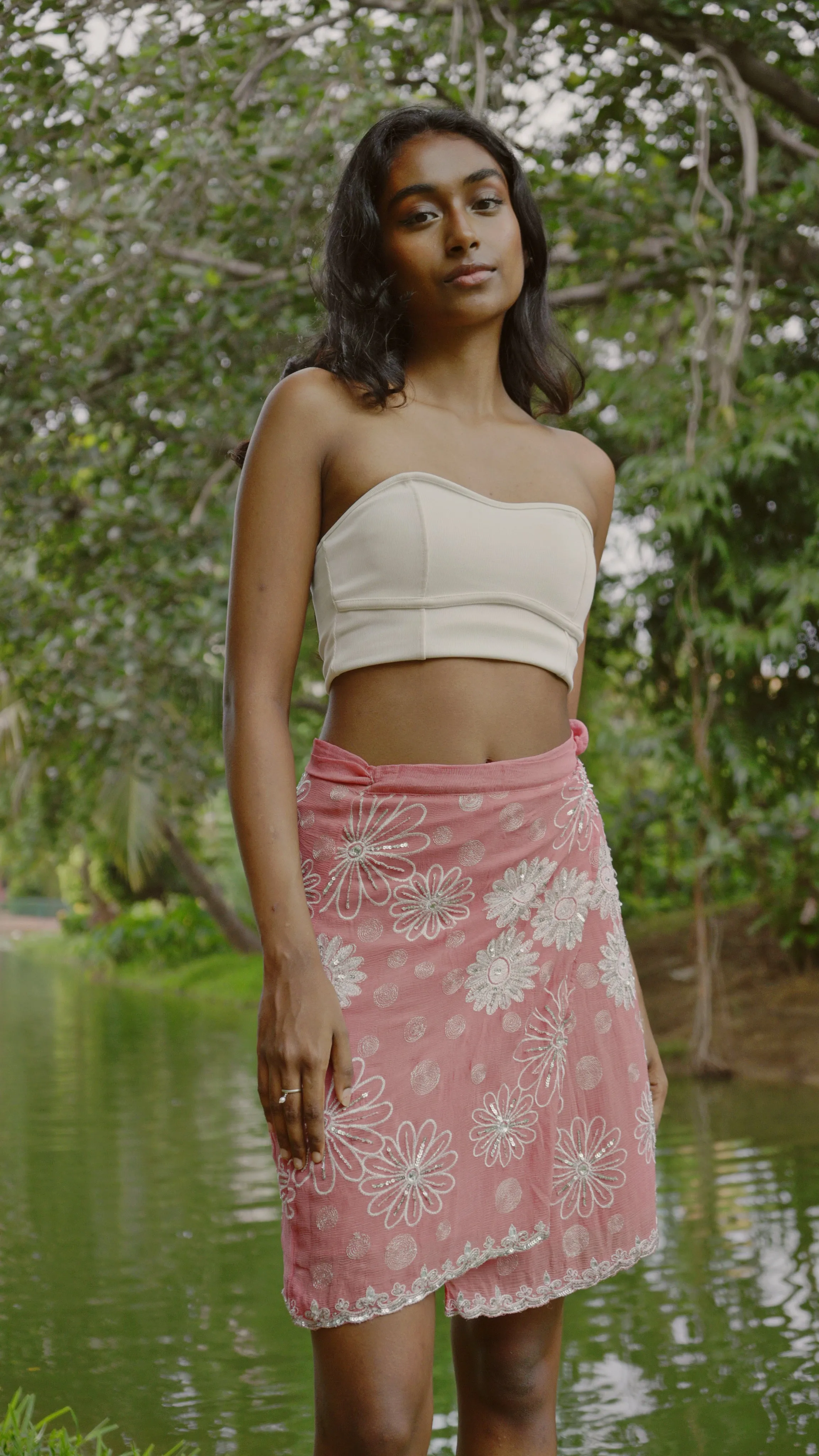 Celestial pink wrap skirt