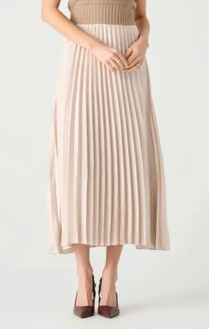 Champagne Pleated Maxi Skirt