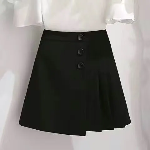 Chic Strap Off-Shoulder Shirt Skirt Two Piece Set