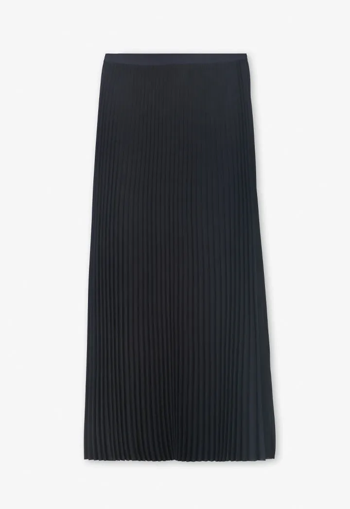 Choice Solid Side Open Wrap Skirt Black