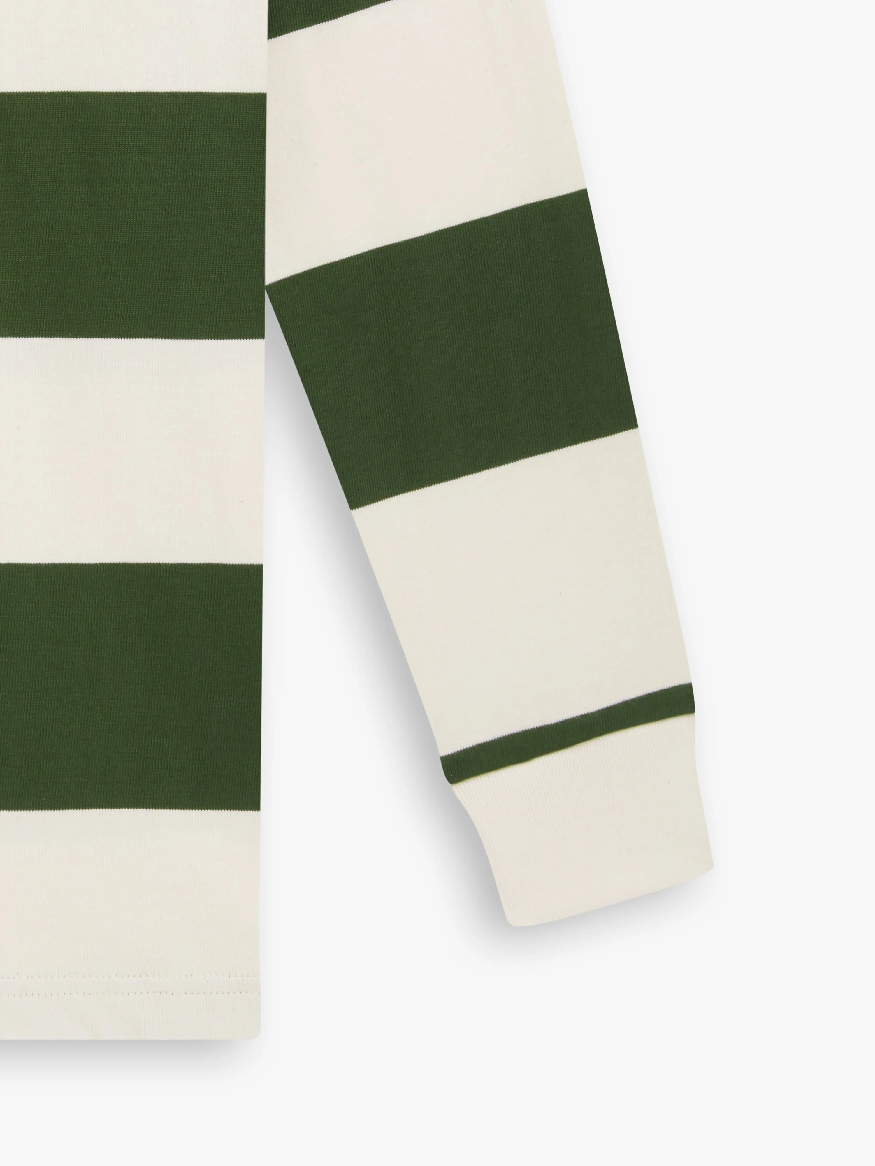 Cotton Rugby Shirt in Khaki Stripe