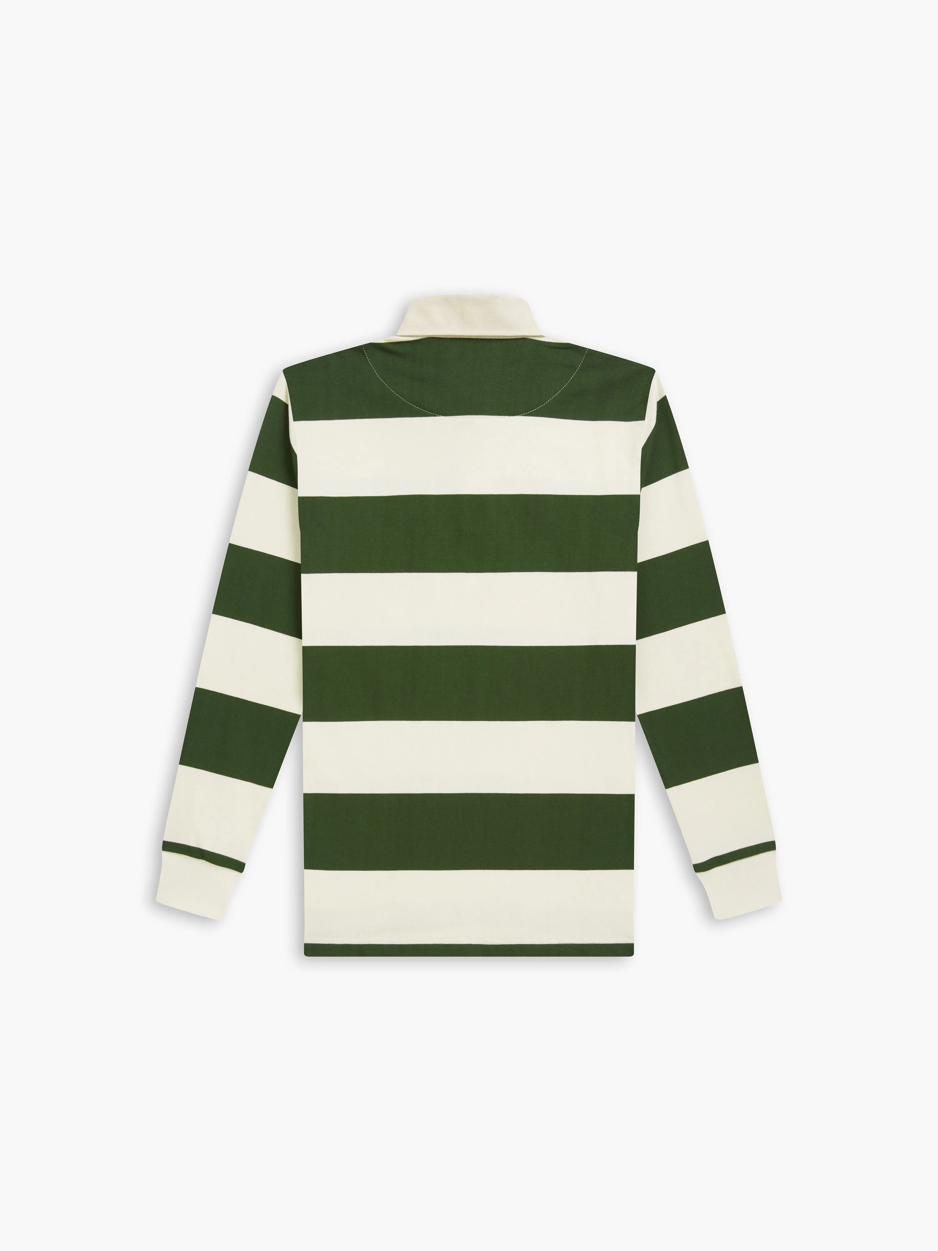 Cotton Rugby Shirt in Khaki Stripe