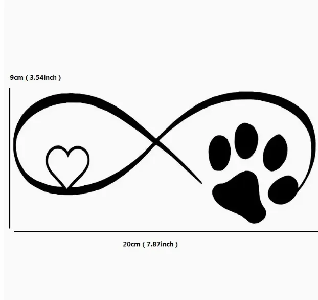 Cute Dog Infinity Vinyl Car Decal (black)