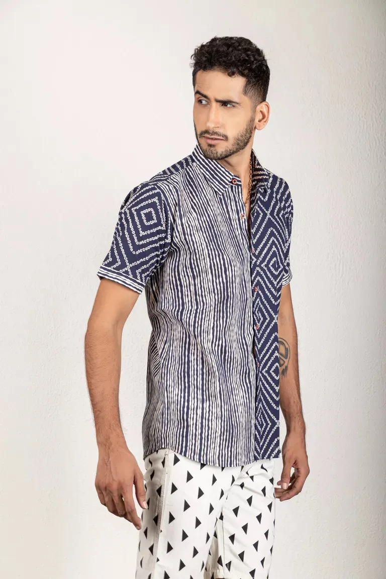 Deep Blue Bandhej Shirt