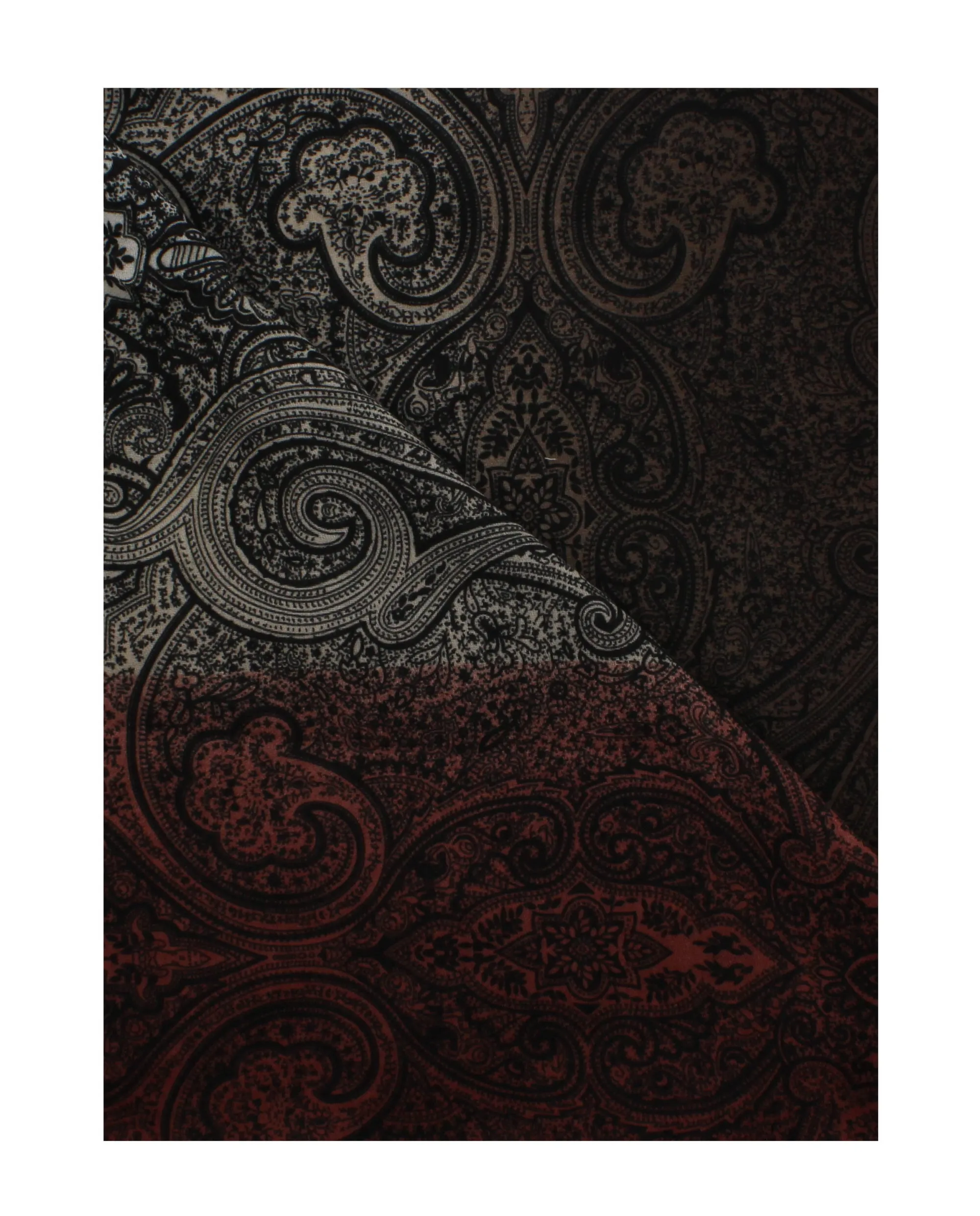 Detailed Paisley Print Scarf