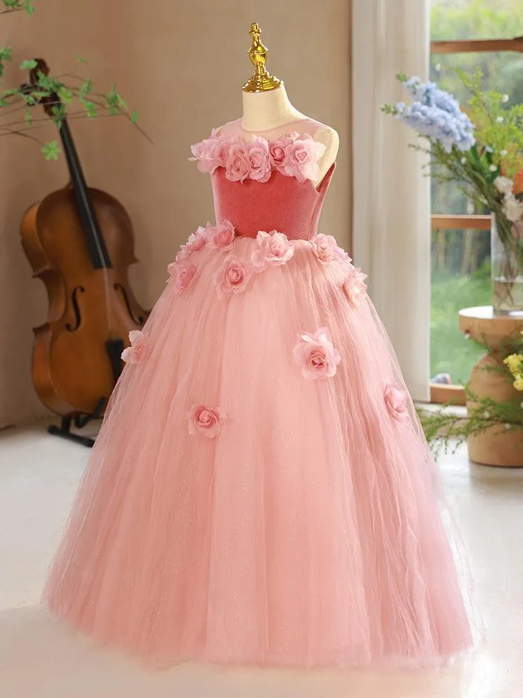 Dreamy Flower Princess Dress Pink Petal Fairy Dress