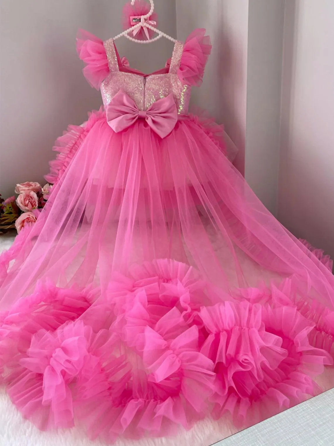 Dreamy Princess Dress Sweet Pink Layered Tulle Dress