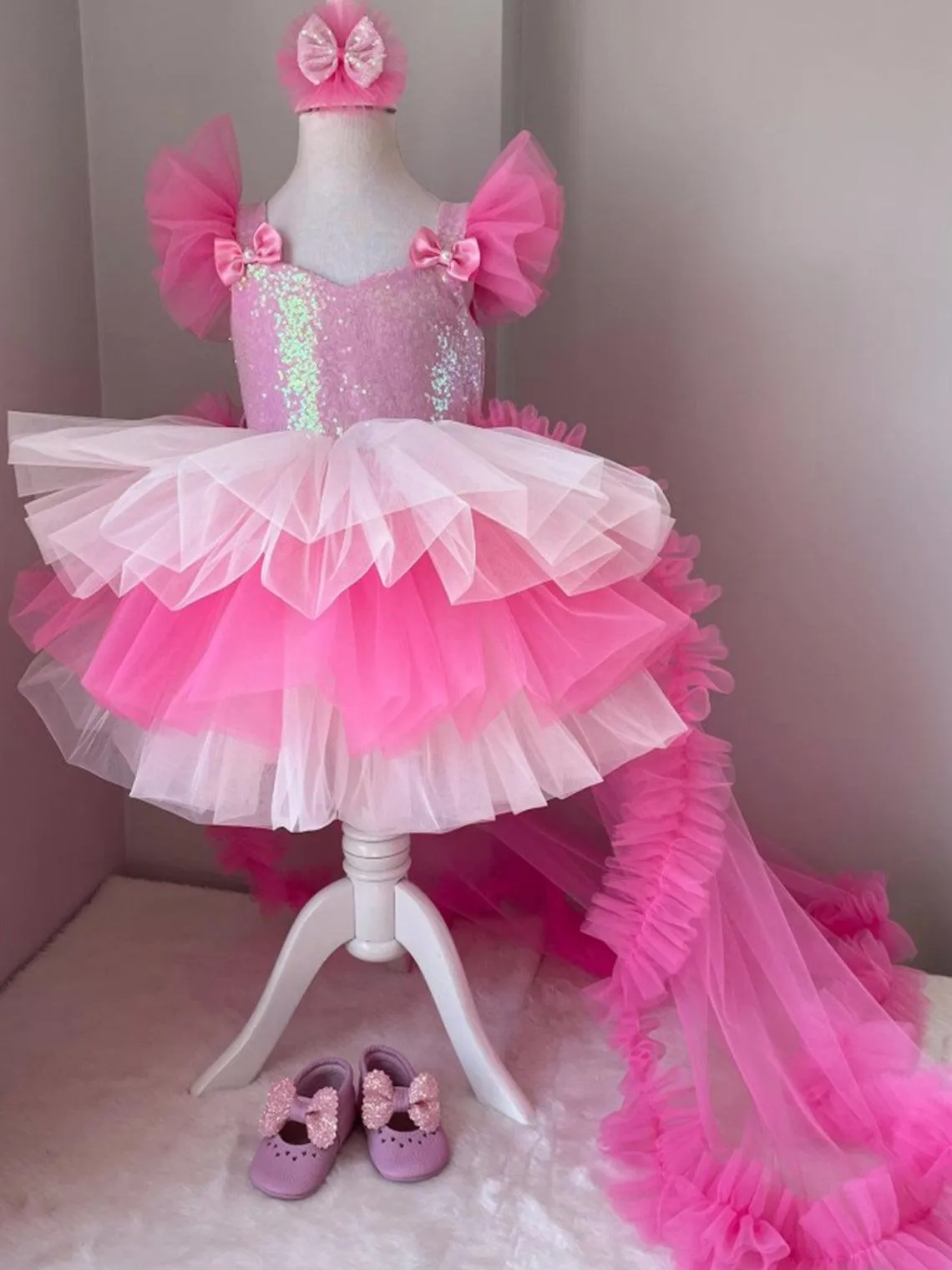 Dreamy Princess Dress Sweet Pink Layered Tulle Dress