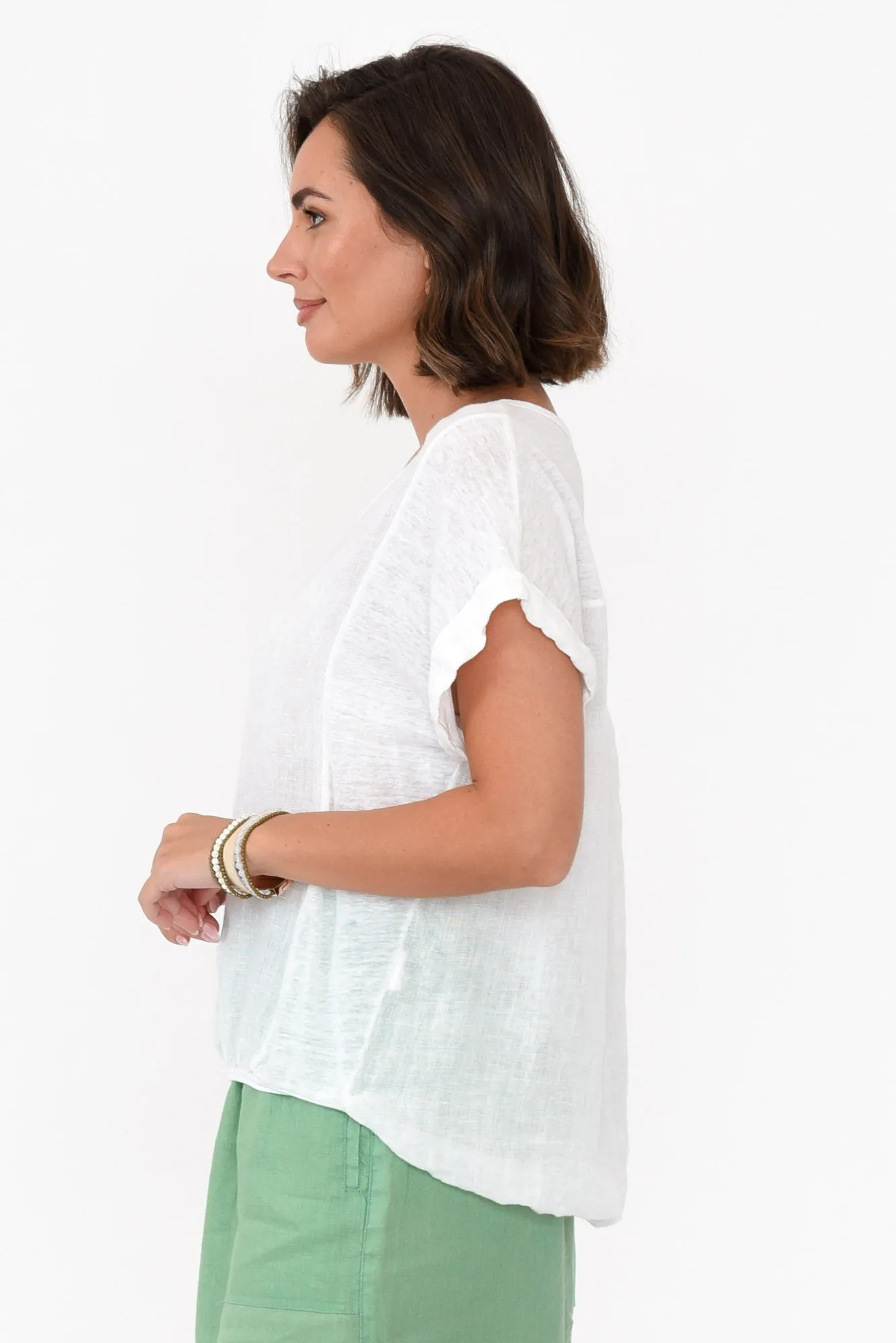 Effie White Linen Tee