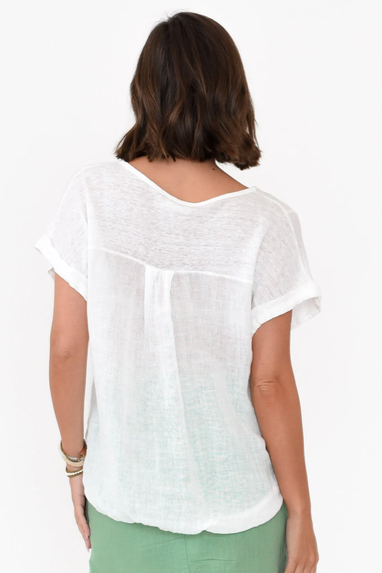 Effie White Linen Tee