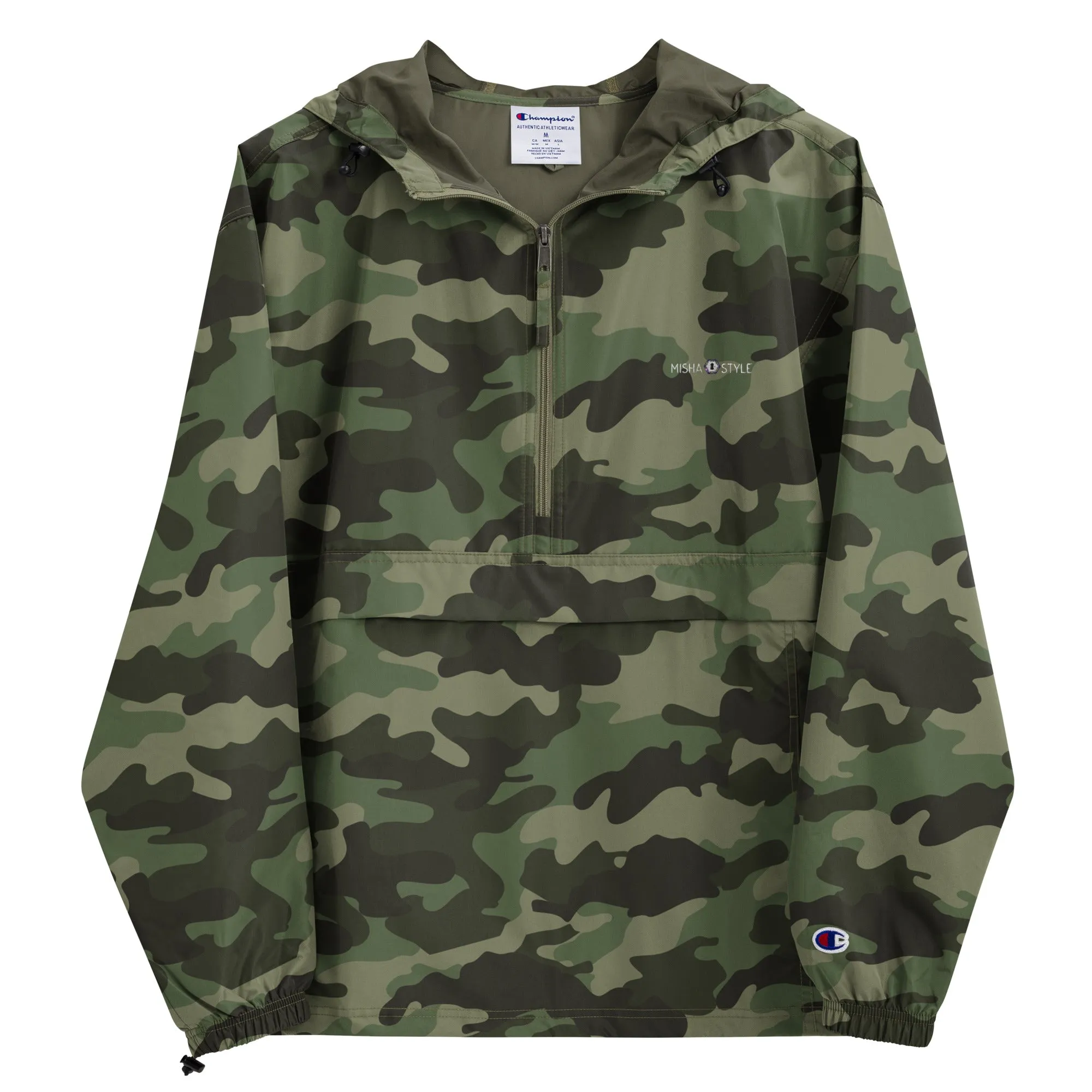 Embroidered Champion Packable Women Jacket - Army