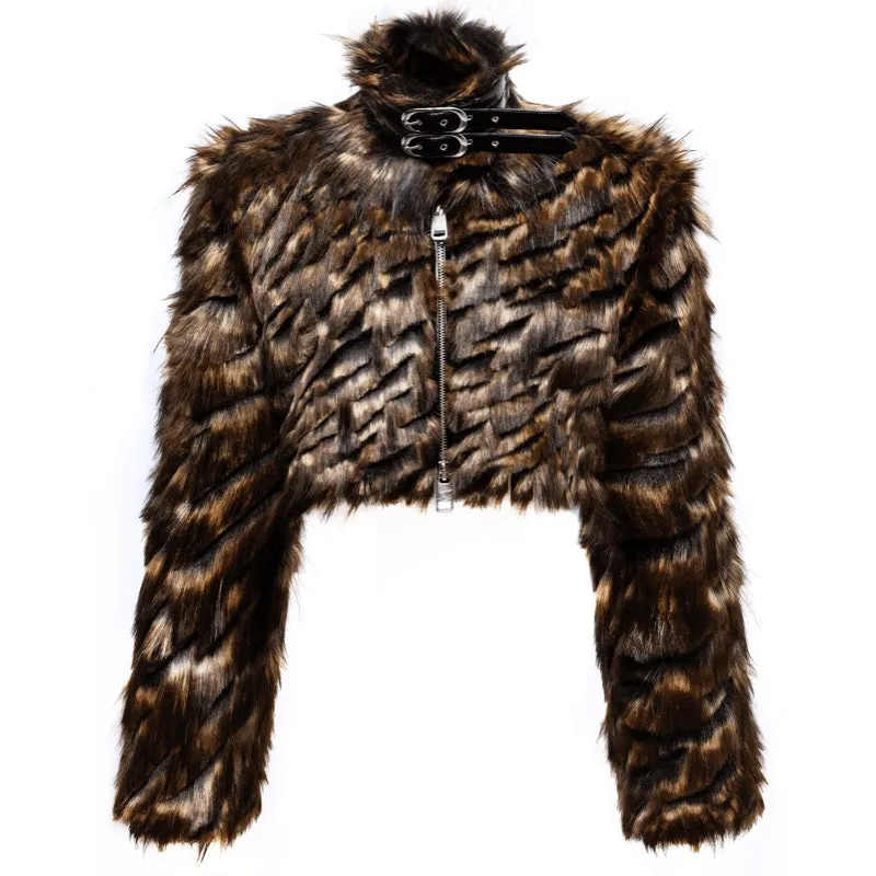 Faux Fur Jacket - S