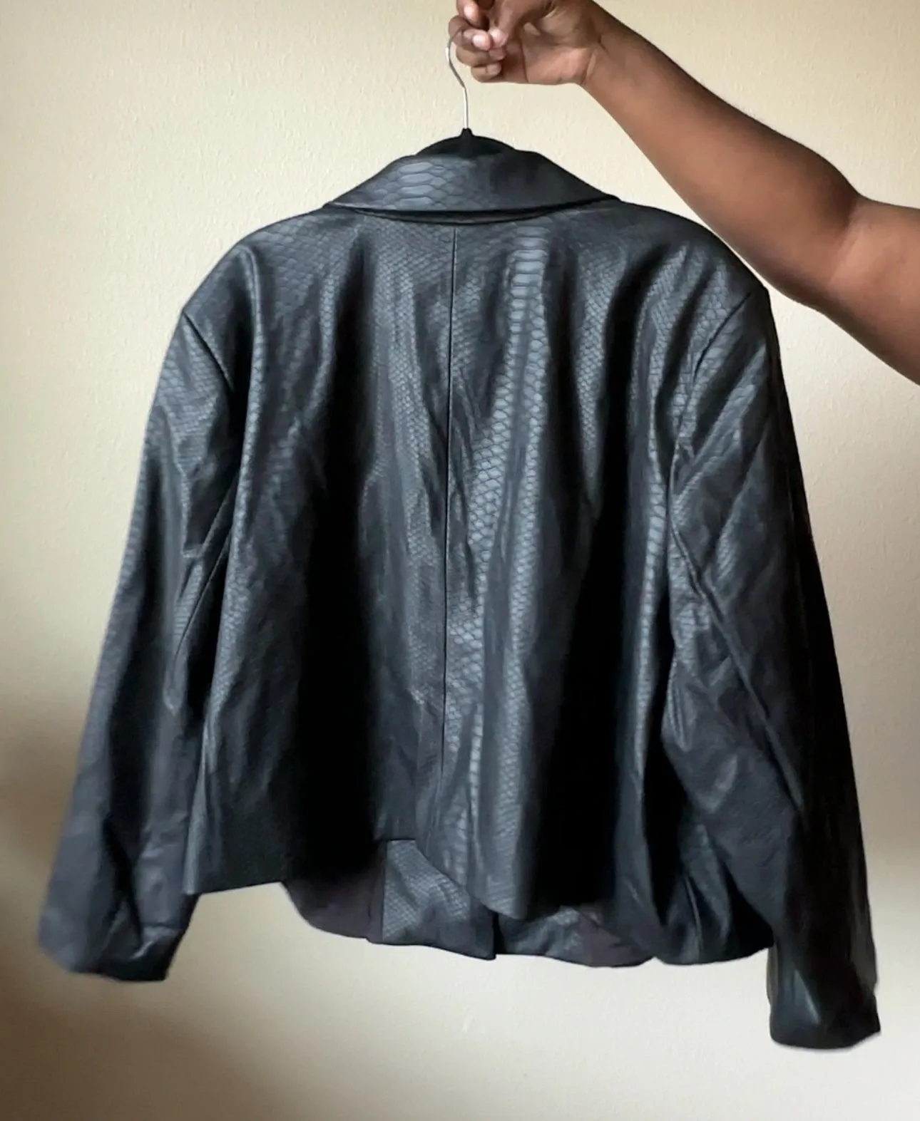 Faux Leather Cropped Blazer 4XL (2/2)