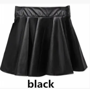 Faux Leather Pleated Mini Skirt