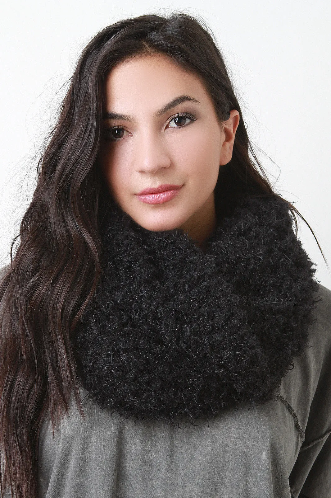 Faux Shearling Muffler Scarf