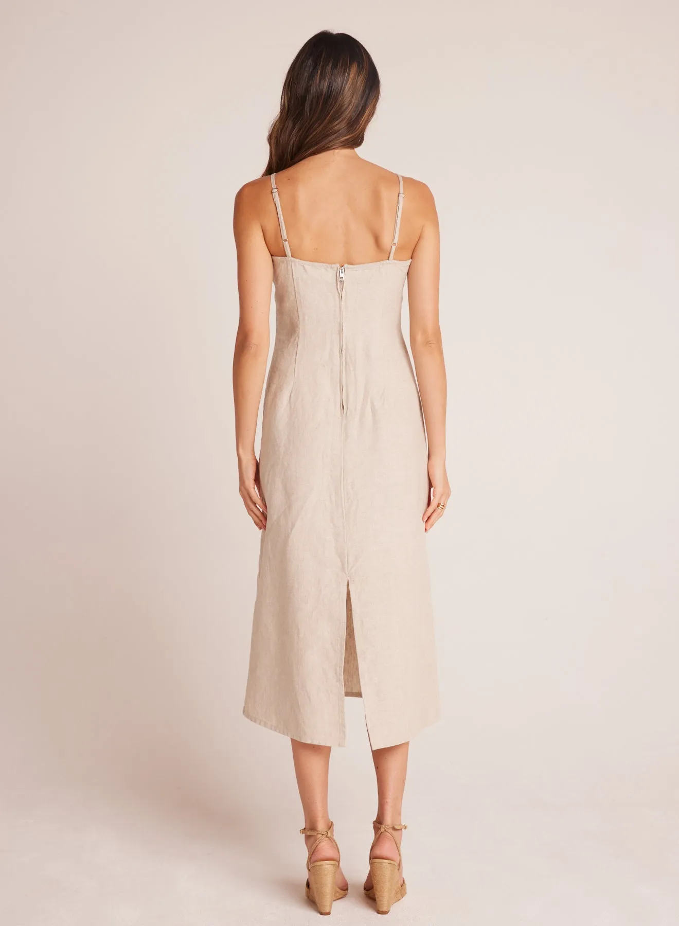 Fitted Cami Midi Dress - Linen Sand