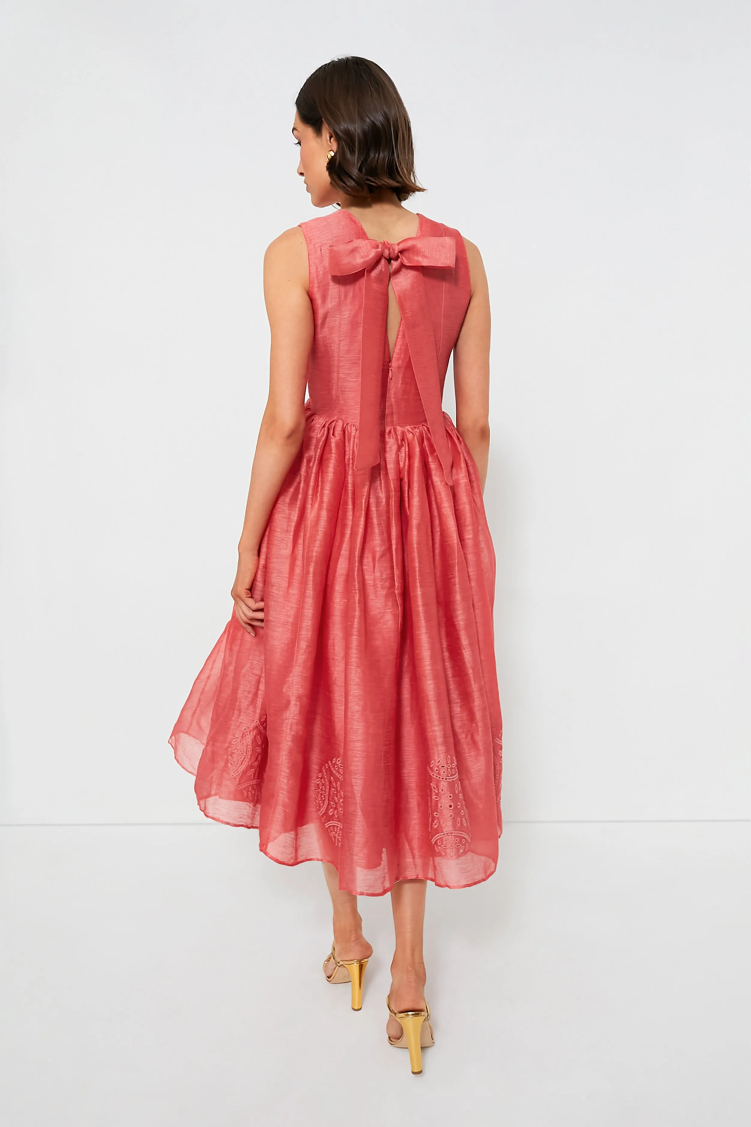 Flamingo Marylin Silk Linen Midi Dress