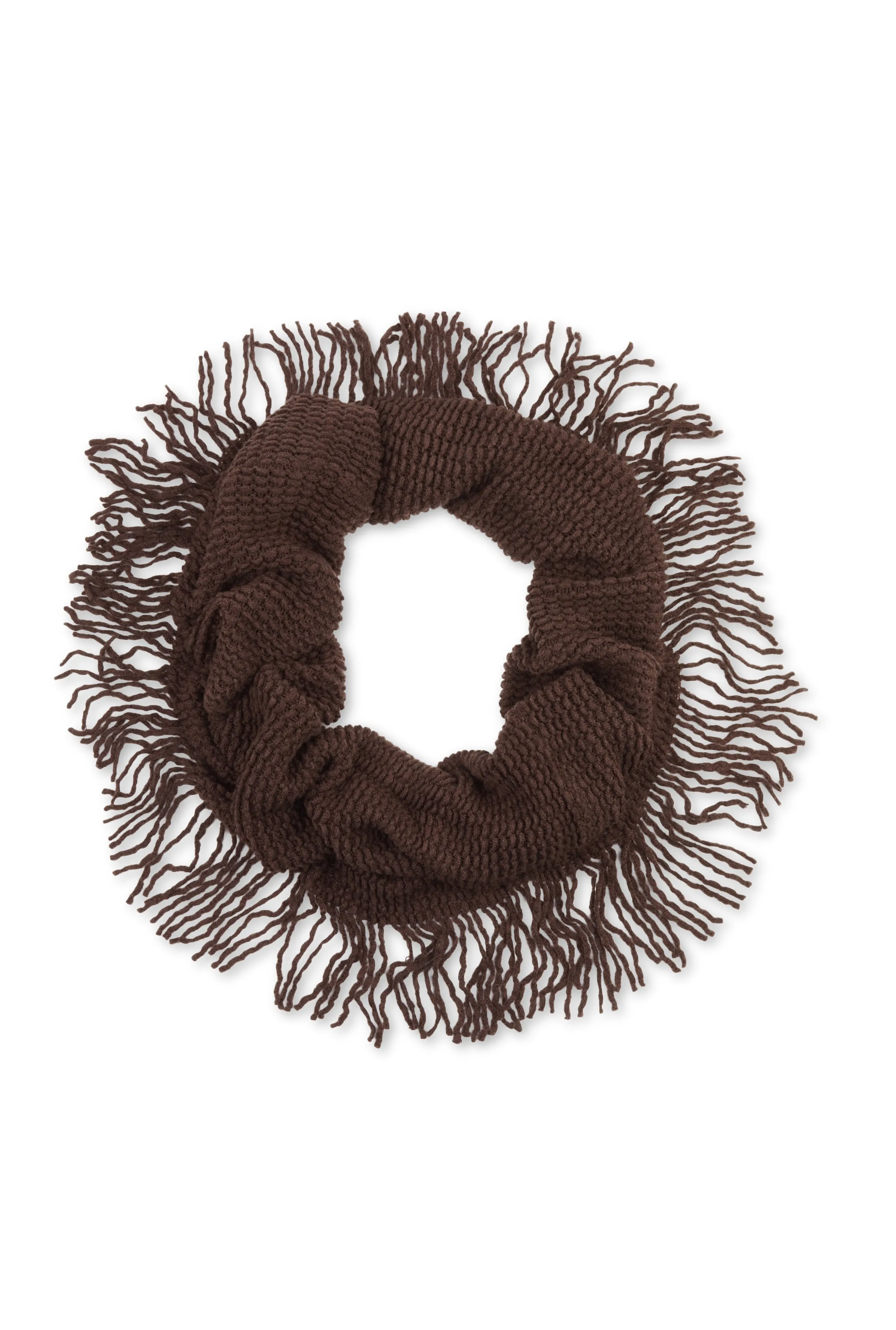 Fringe Knitted Infinity Scarf