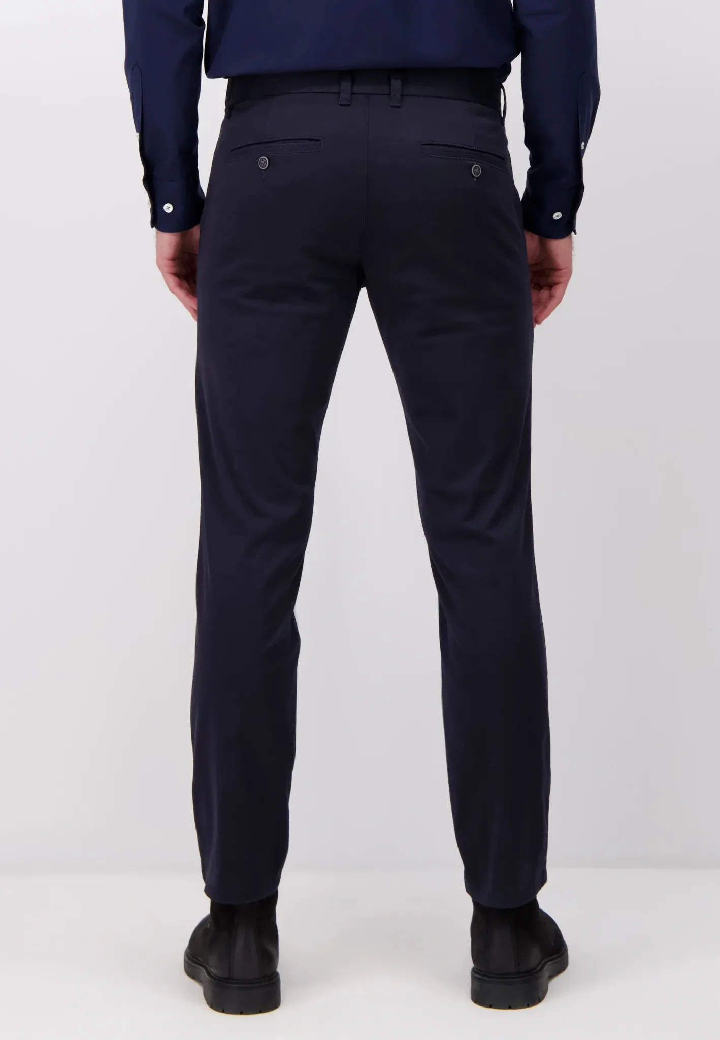 FYNCH HATTON Togo Chino Trousers - Men's Stretch Cotton – Dark Navy