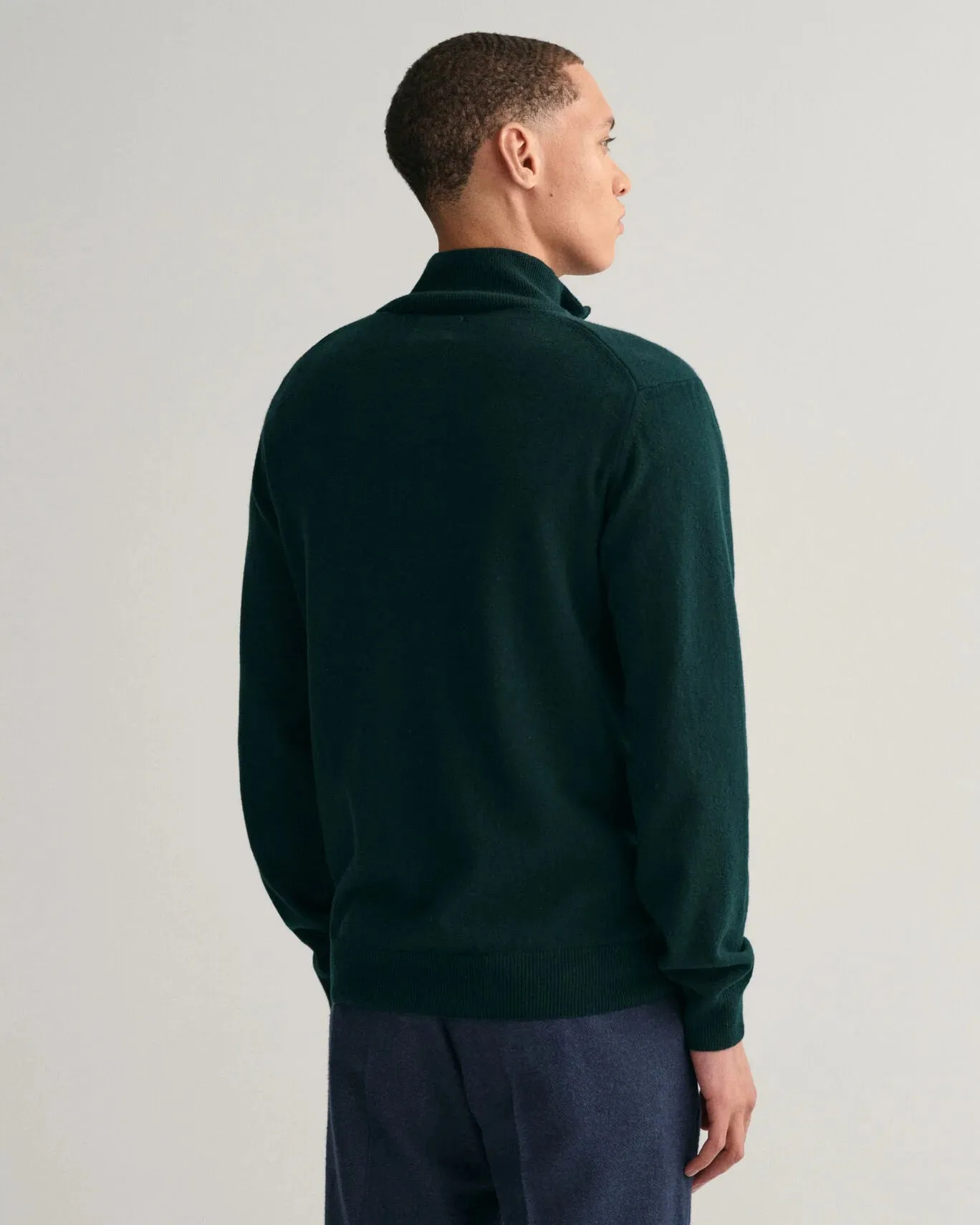 GANT - Super Fine Lambswool Half-Zip Sweater, Tartan Green