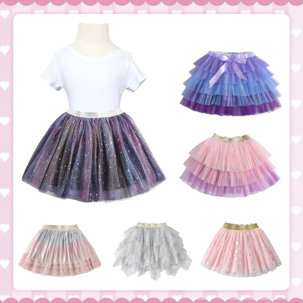 Girls Pastel Multi Tulle Tutu Skirt 3T-8T