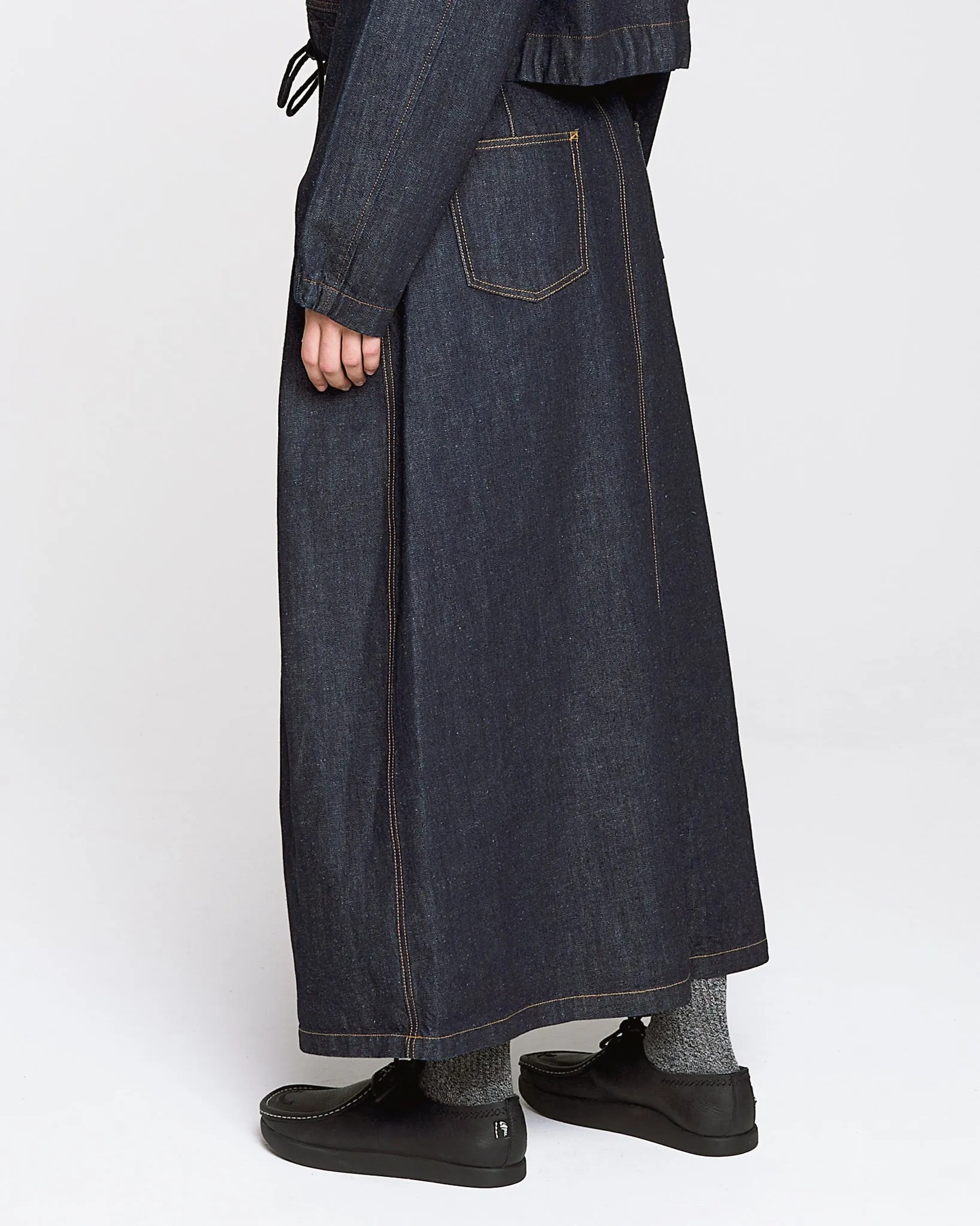 G.o.D Bulb Skirt Hemp Denim Indigo