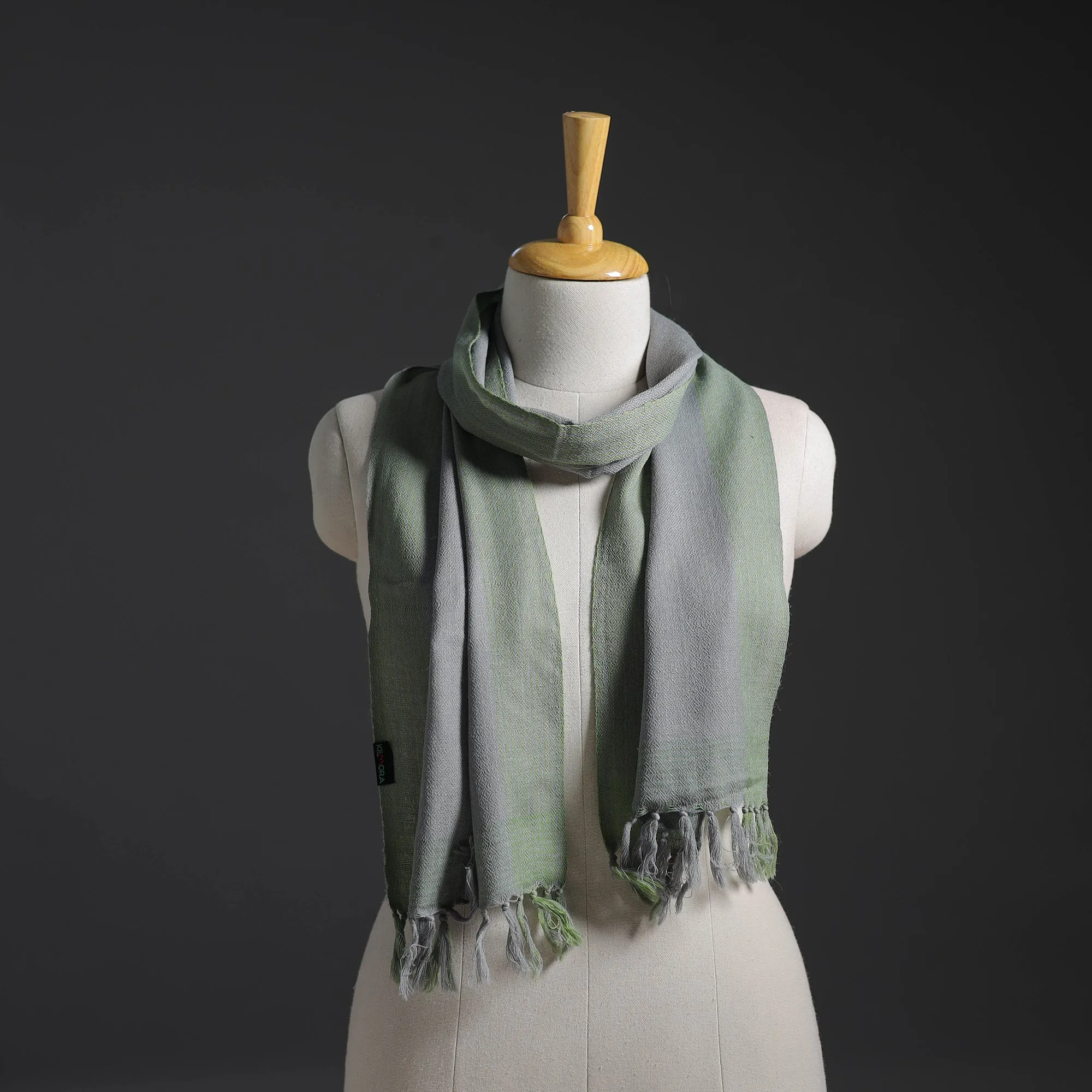 Green - Kumaun Handwoven Pure Merino Wool Scarf 250