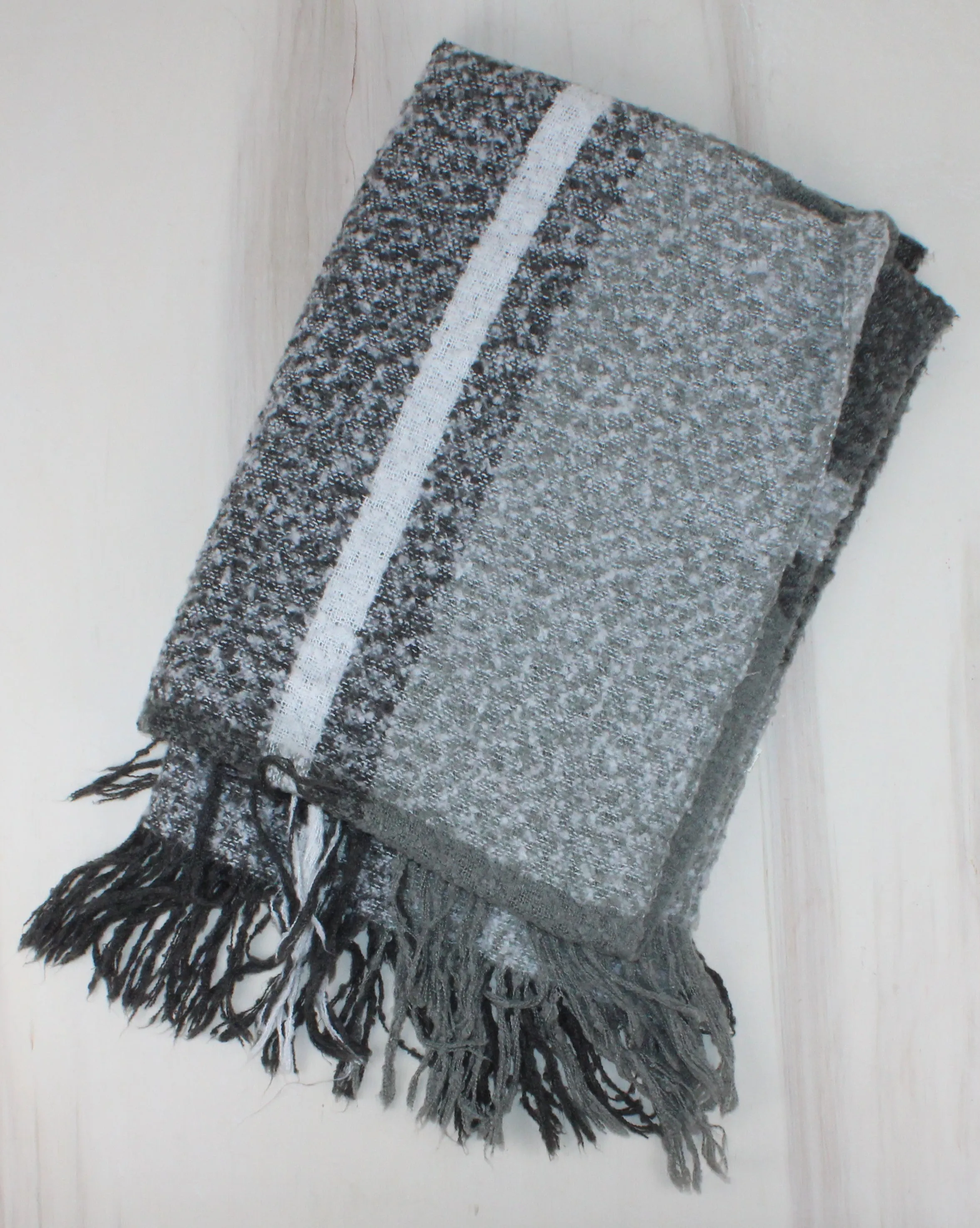 GREY PATCH SCARF PRE-LOVED