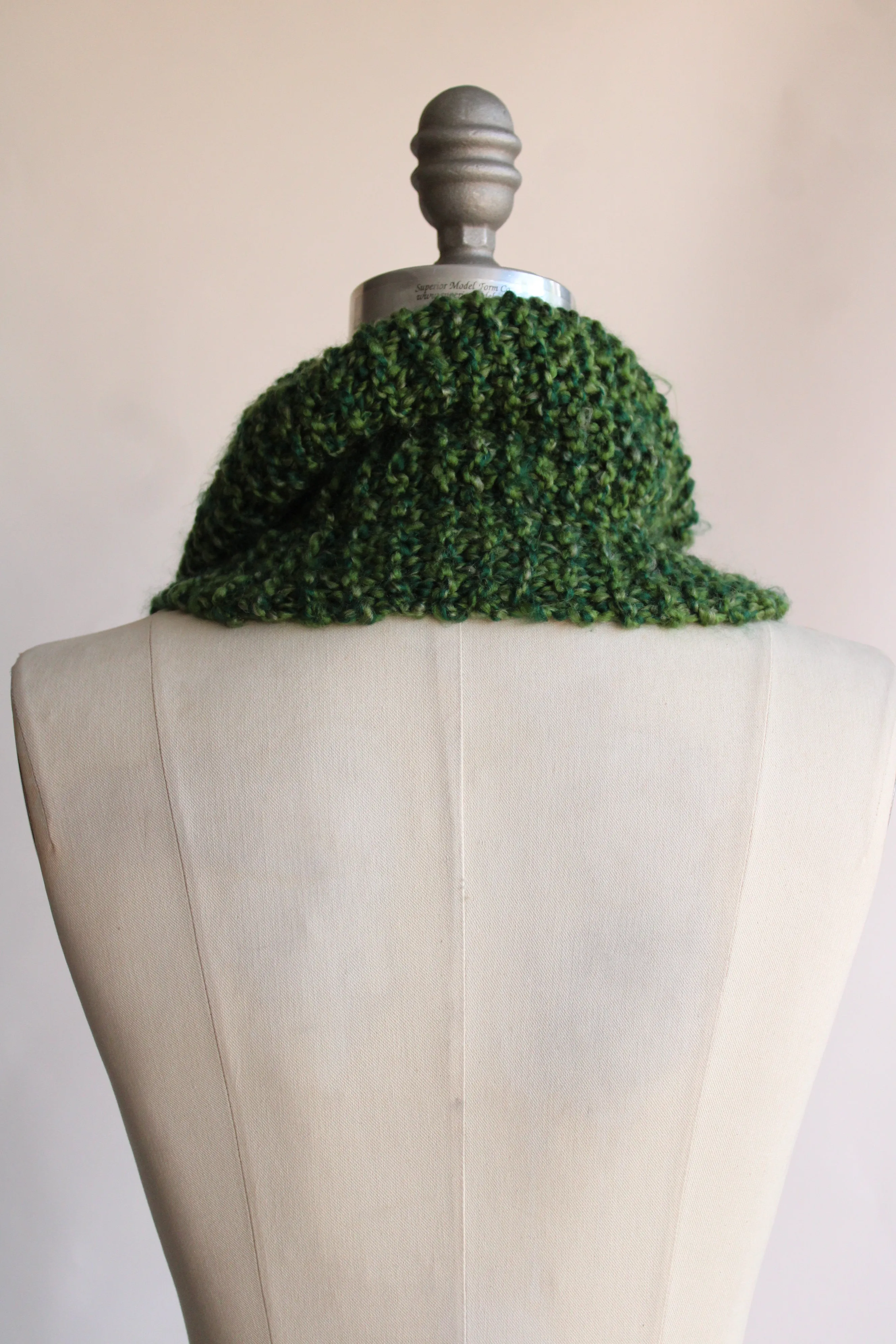 Handknit "Emerald Isle" Green Infinity Scarf Cowl