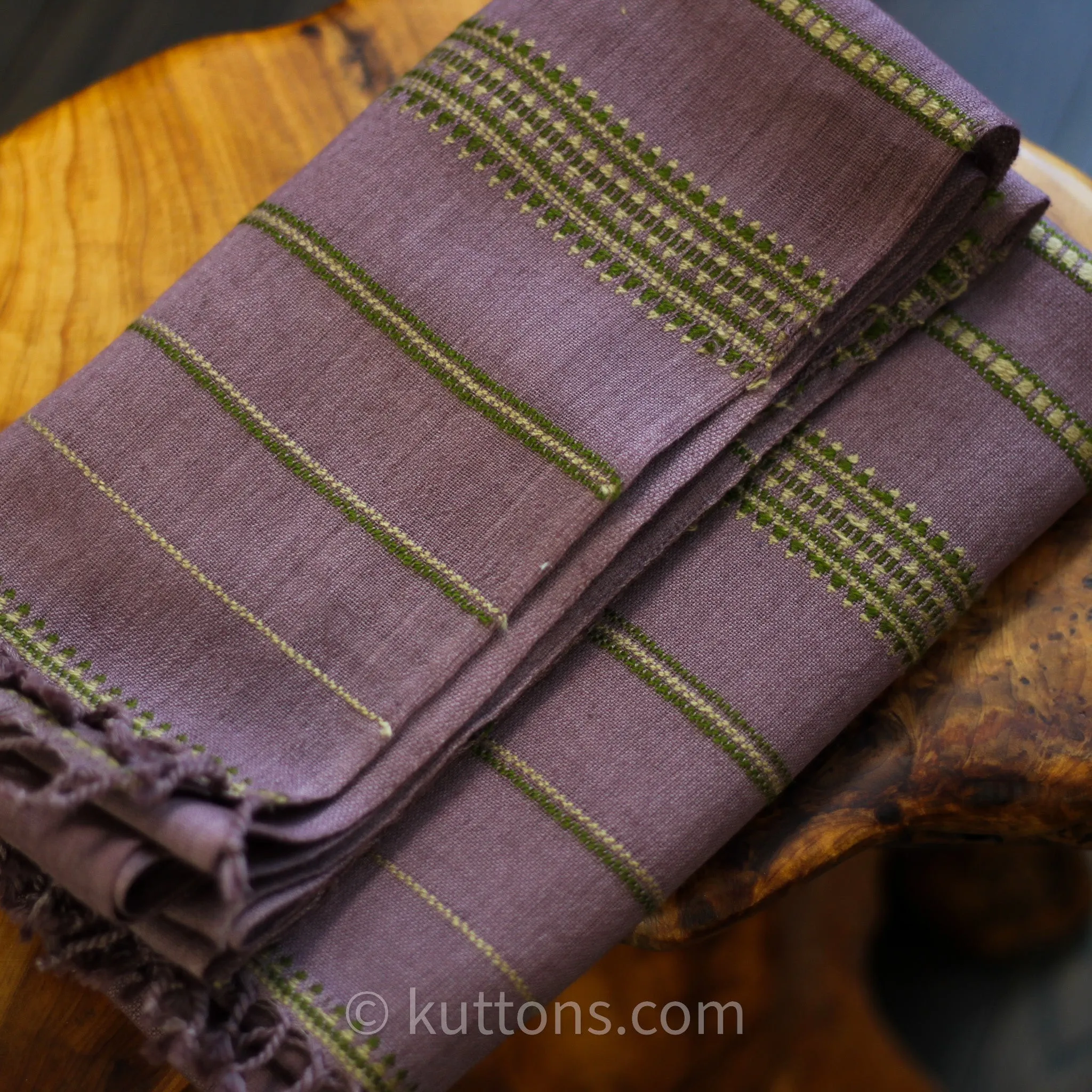 Handwoven Organic Kala Cotton Scarf - Wrap with Tassels | Antique Fuschia, 22x74"