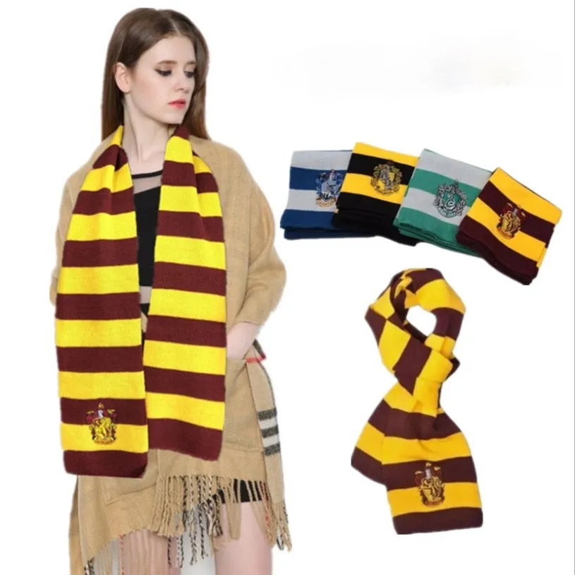 Harris Cosplay Scarf Four Magical Academy Insignia Christmas Halloween Prop