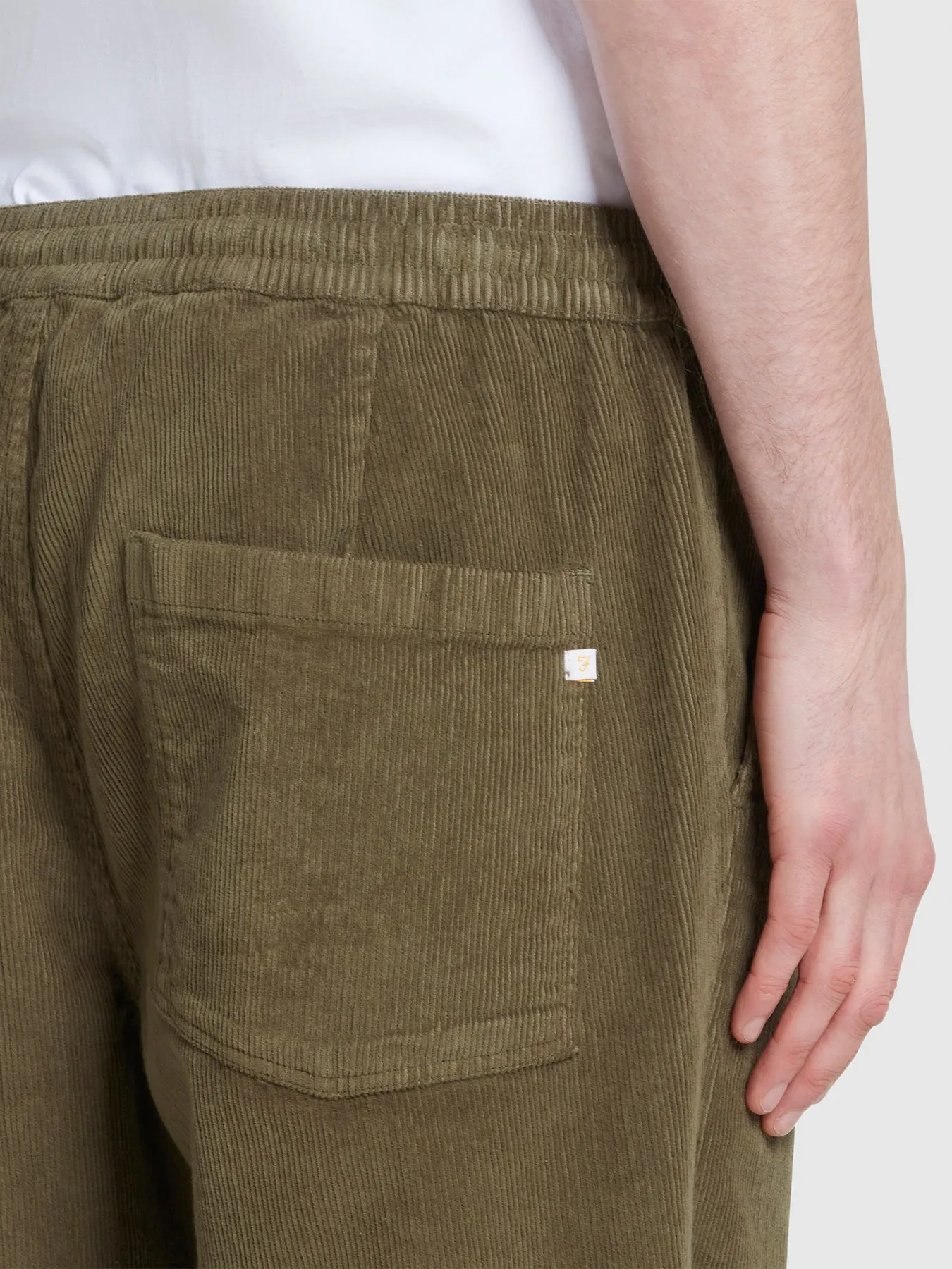 Hawtin Relaxed Tapered Fit Cord Trousers In Olive Green