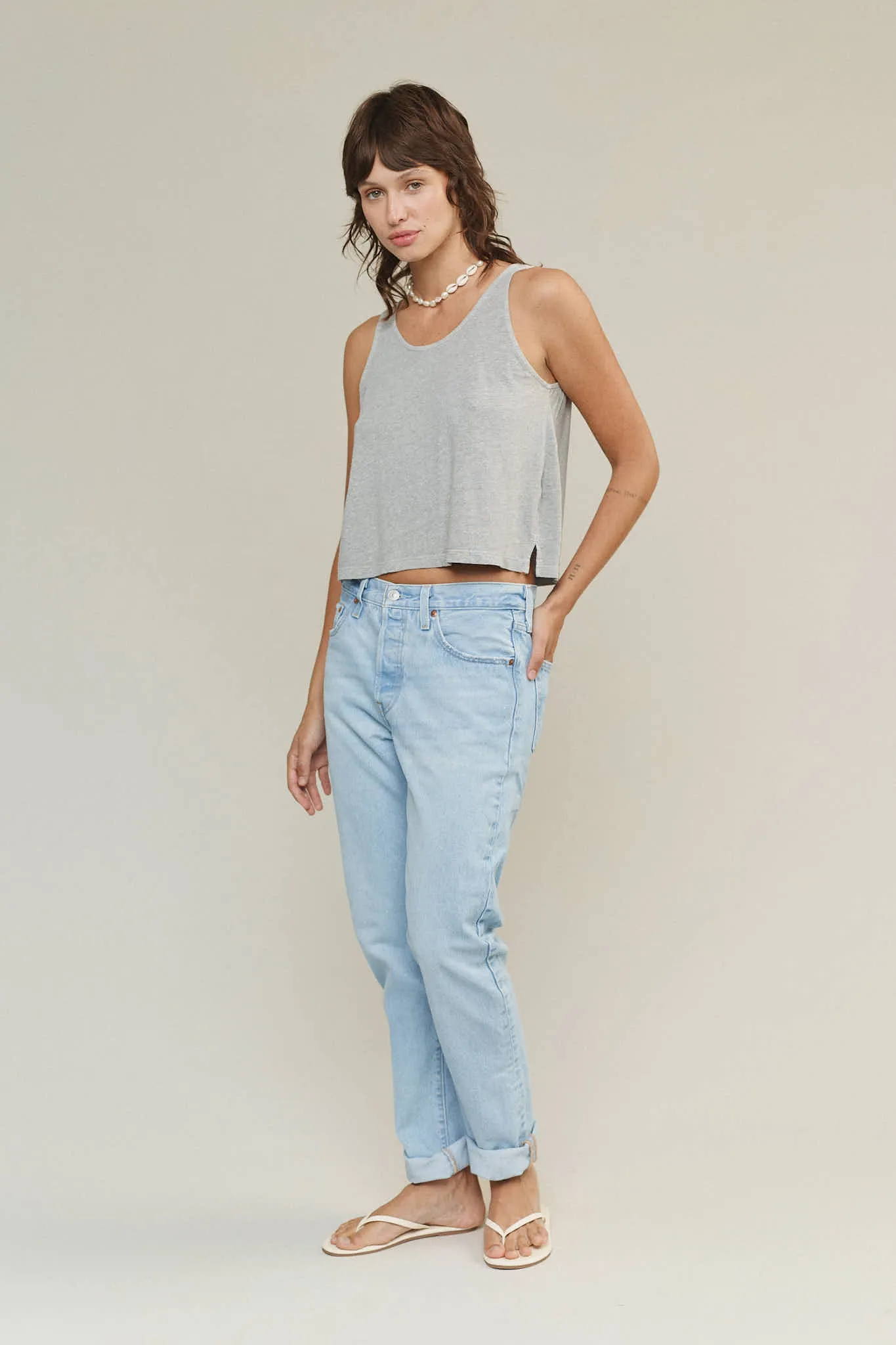 Heathered Cropped Tank