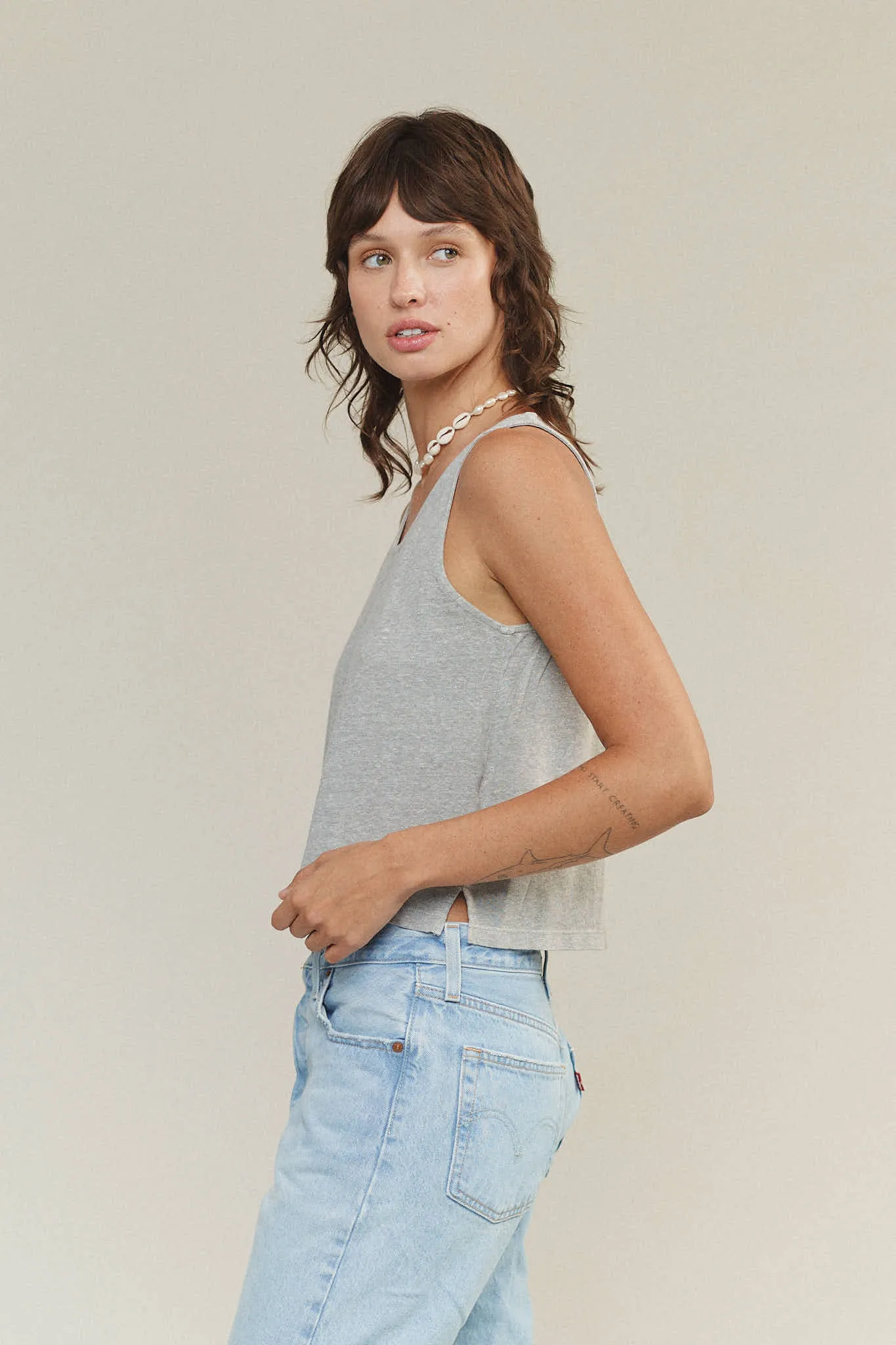 Heathered Cropped Tank