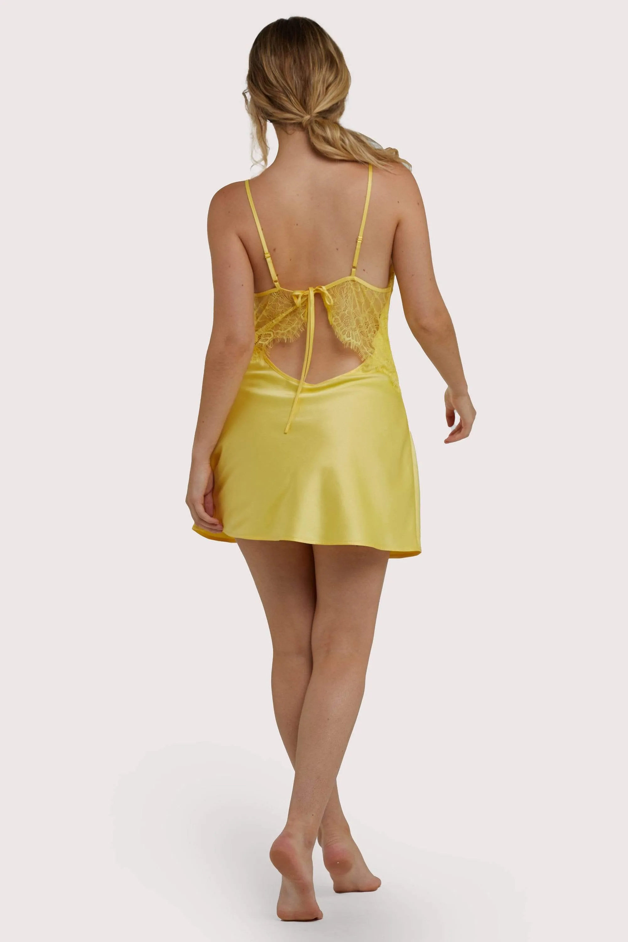 Helena Yellow Slip Dress