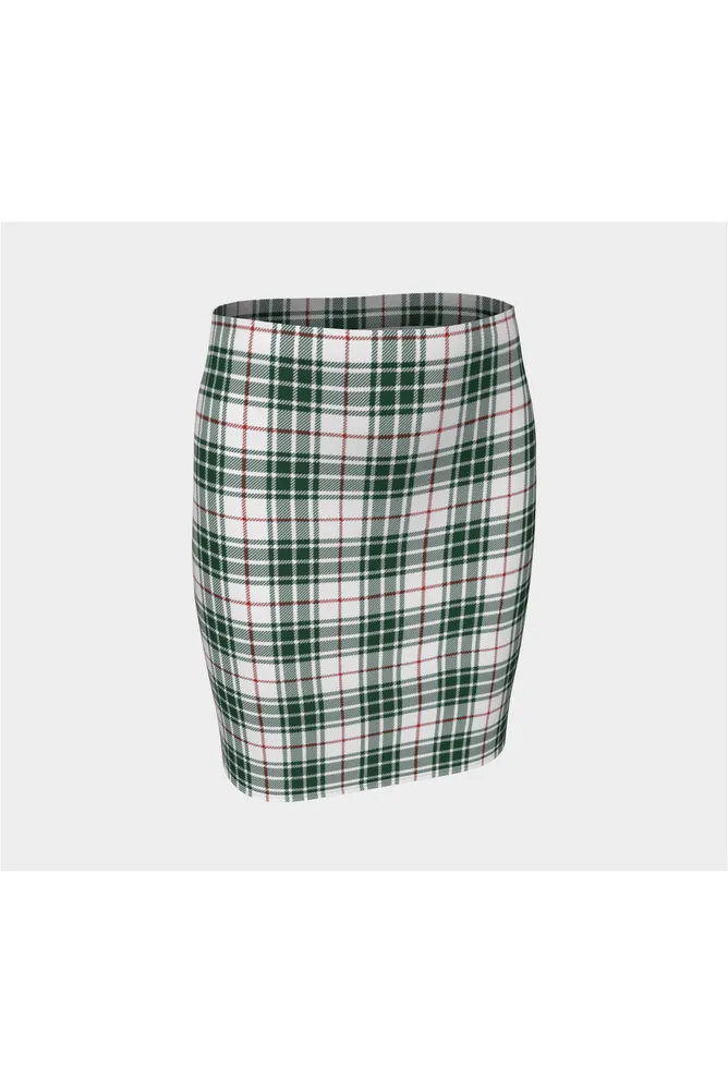 Holiday Plaid Fitted Skirt