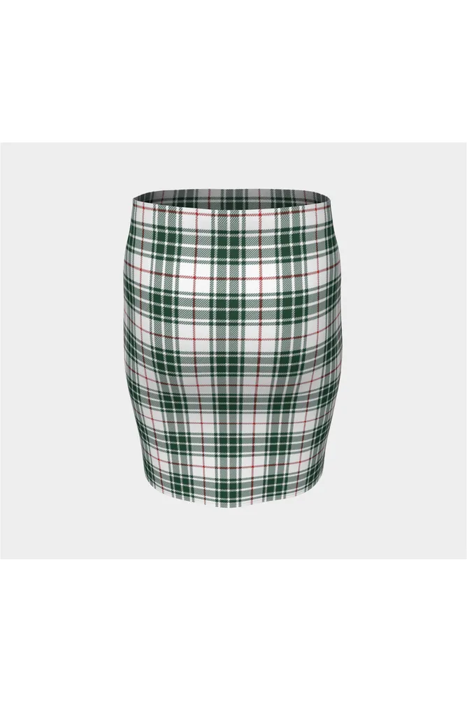 Holiday Plaid Fitted Skirt