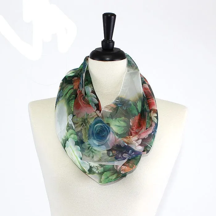 IN6025 Flower Print Infinity Scarf