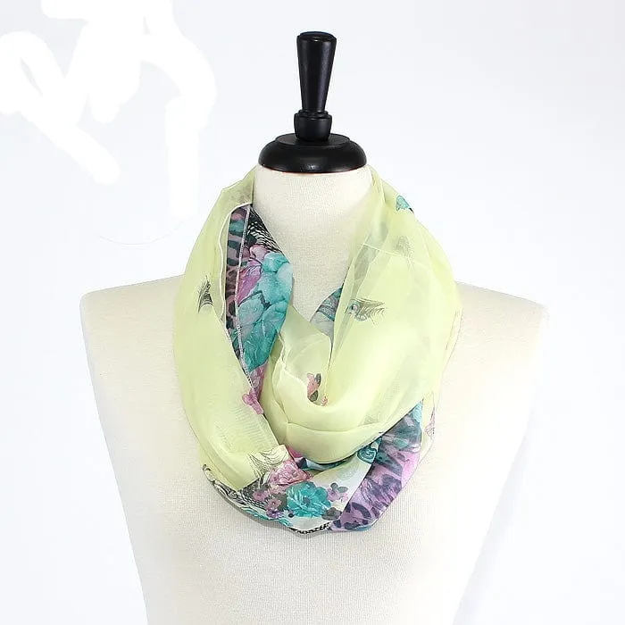 IN6026 Flower Print Infinity Scarf