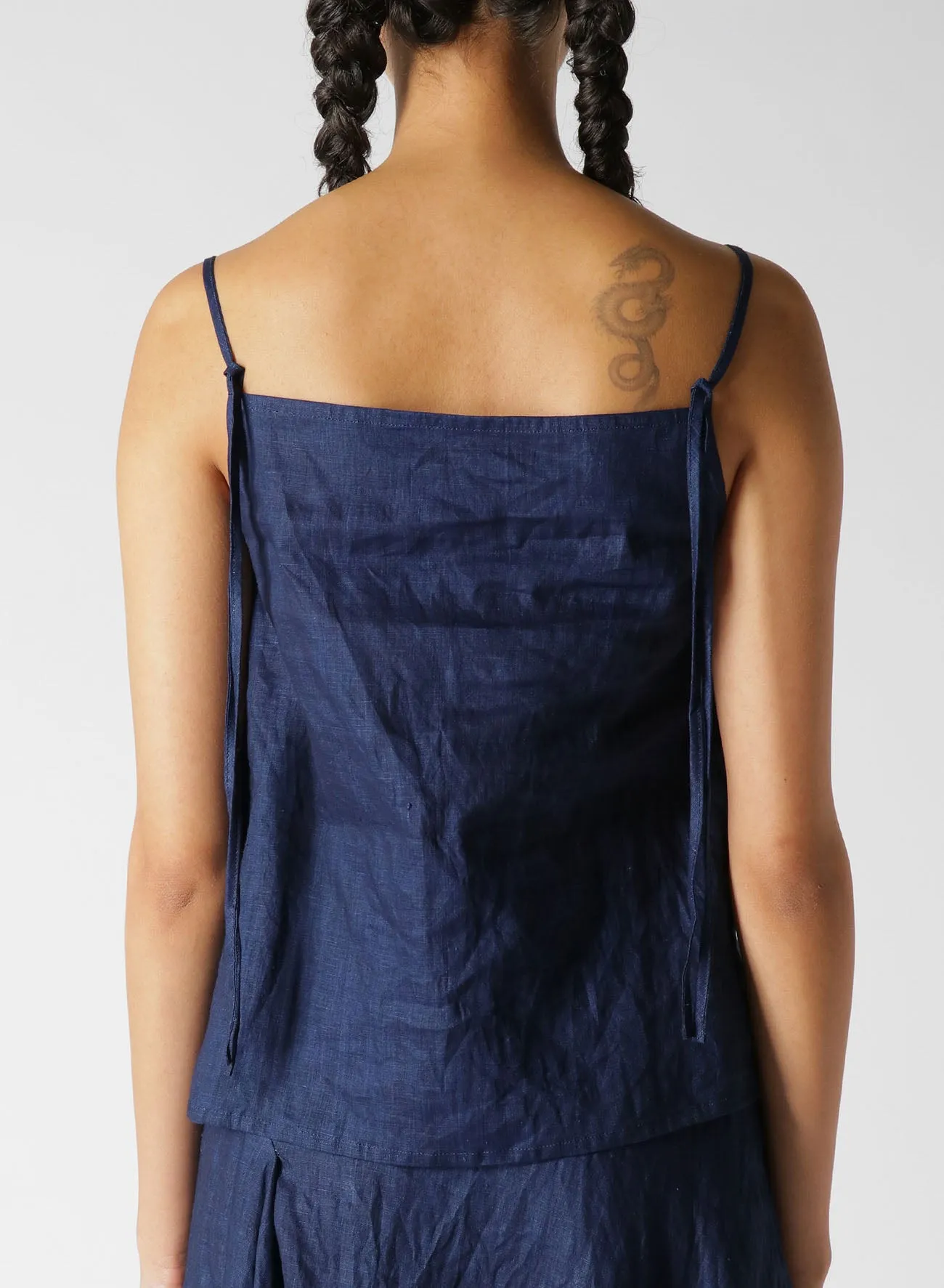 INDIGO   JAPANESE INK ASYMMETRIC CAMISOLE BLOUSE