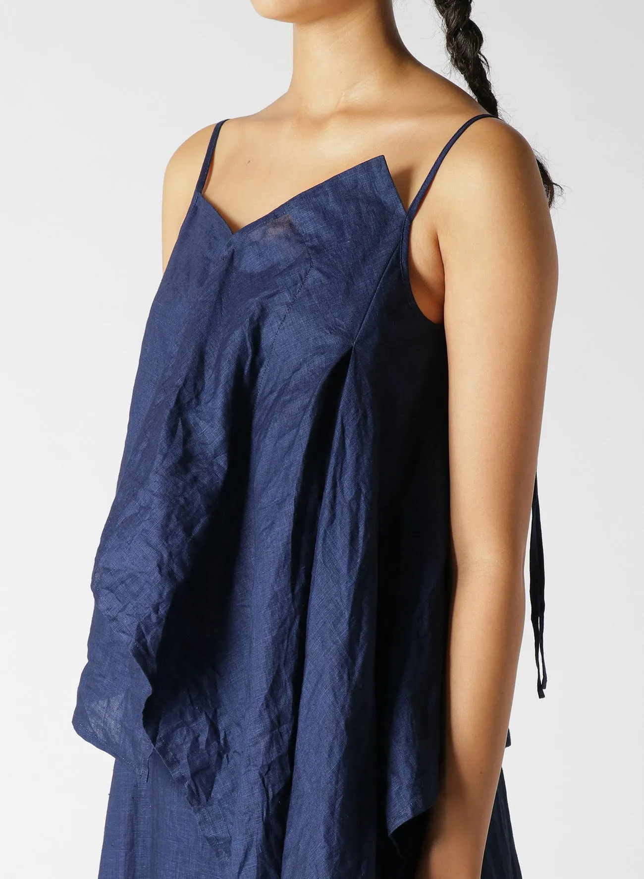 INDIGO   JAPANESE INK ASYMMETRIC CAMISOLE BLOUSE