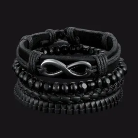 Infinite Woven Cuff Rope Leather Bracelet for Men