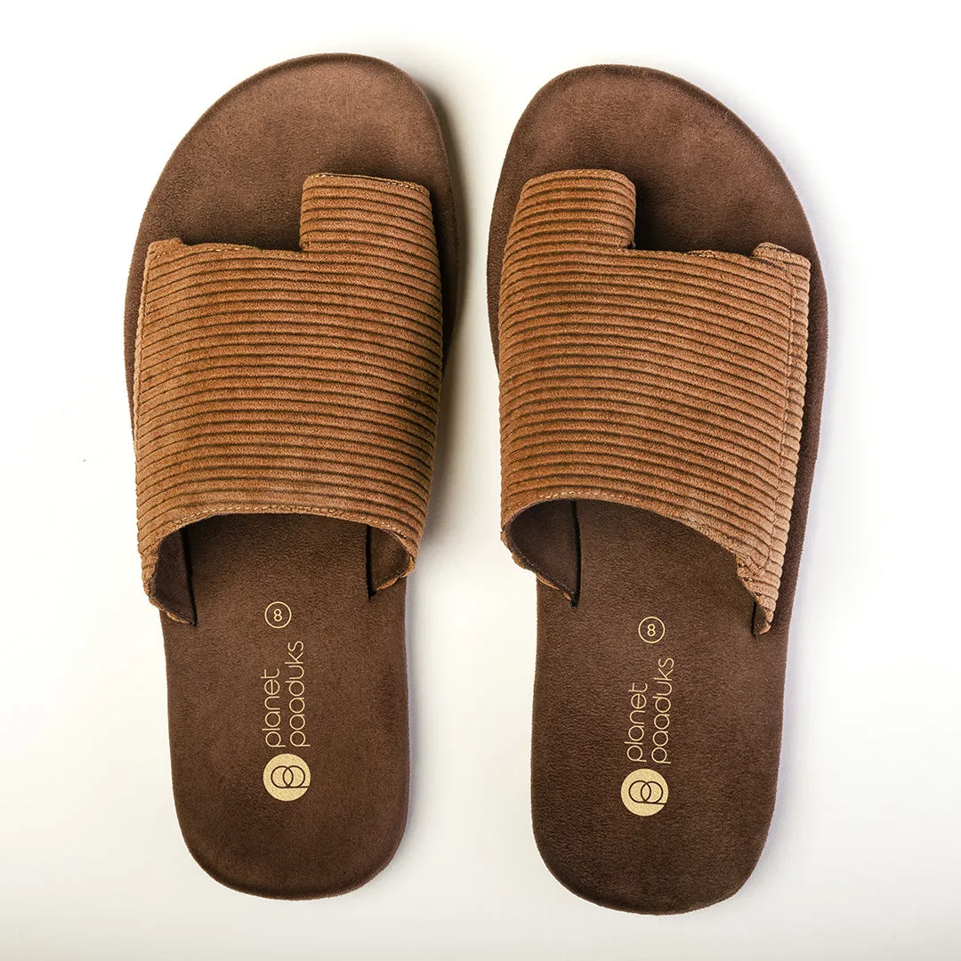 Iru Luxe - Cloak Corduroy Brown Slides Thrift Edit