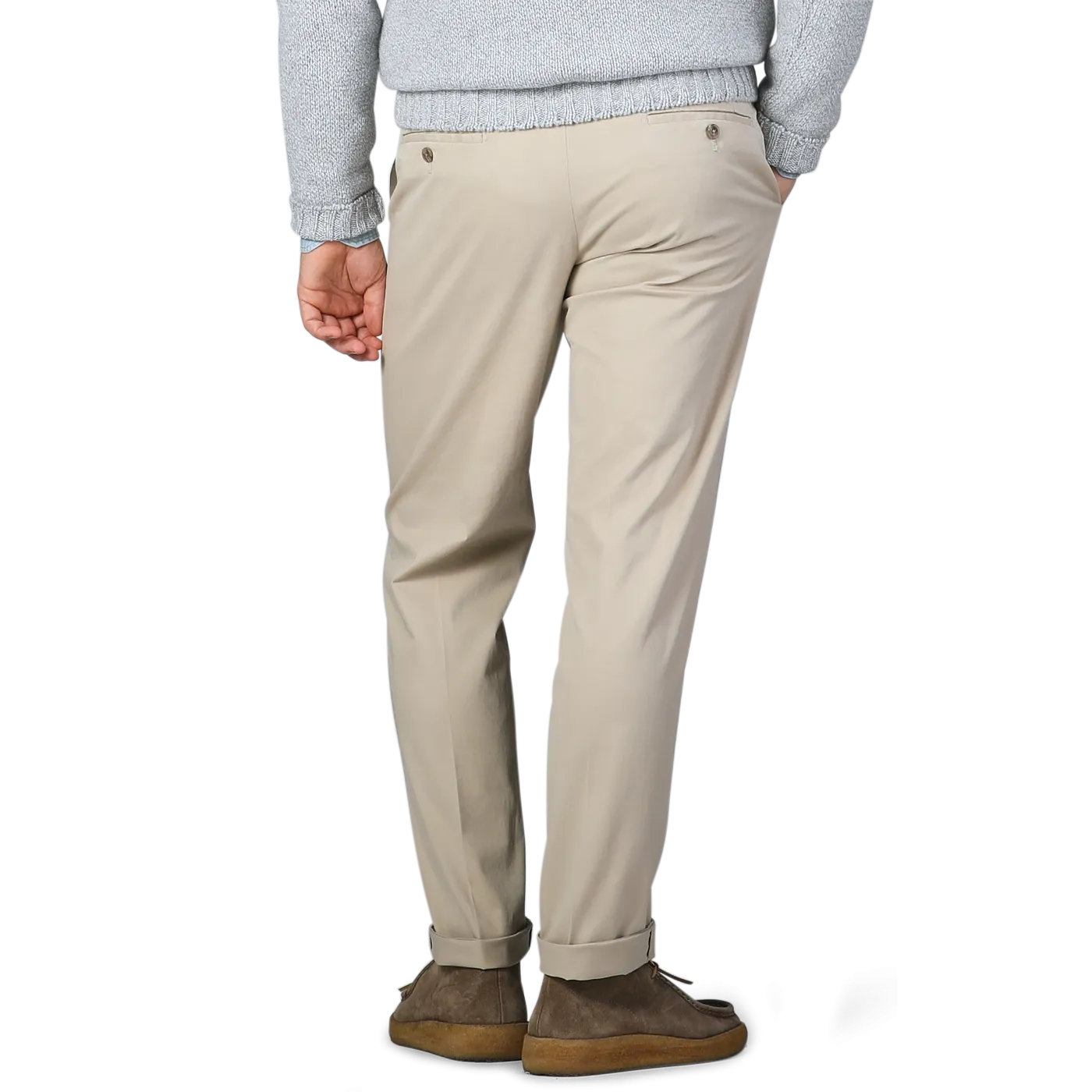 Khaki Cotton Stretch Regular Fit Chinos