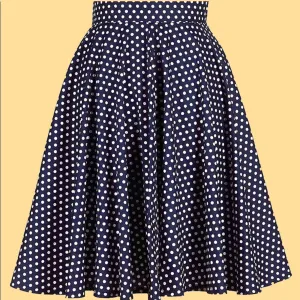 Kinny & Howie Latest Flame Vintage Style Polka Dot Pin up Rockabilly Skirt