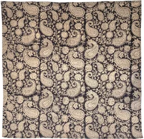 KK1402 Kalamkari Cotton Bandana - Black Paisley (KK1402)