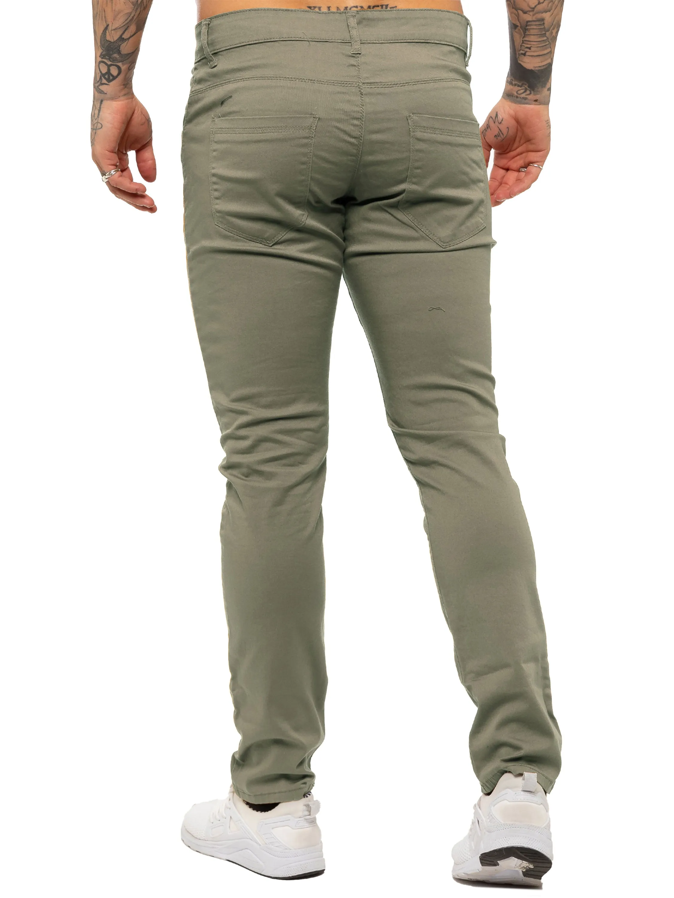 Kruze | Mens Slim Fit Stretch Chinos