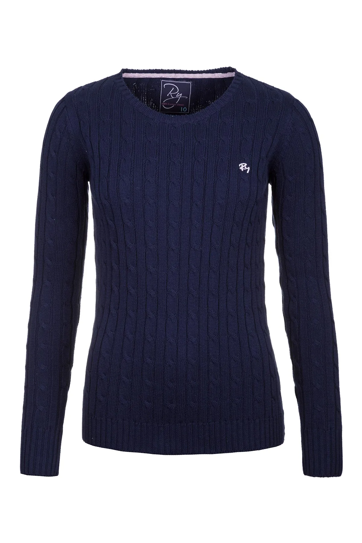 Ladies Crew Neck Cable Knit Jumper