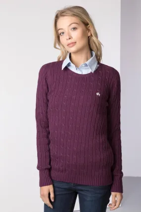 Ladies Crew Neck Cable Knit Jumper