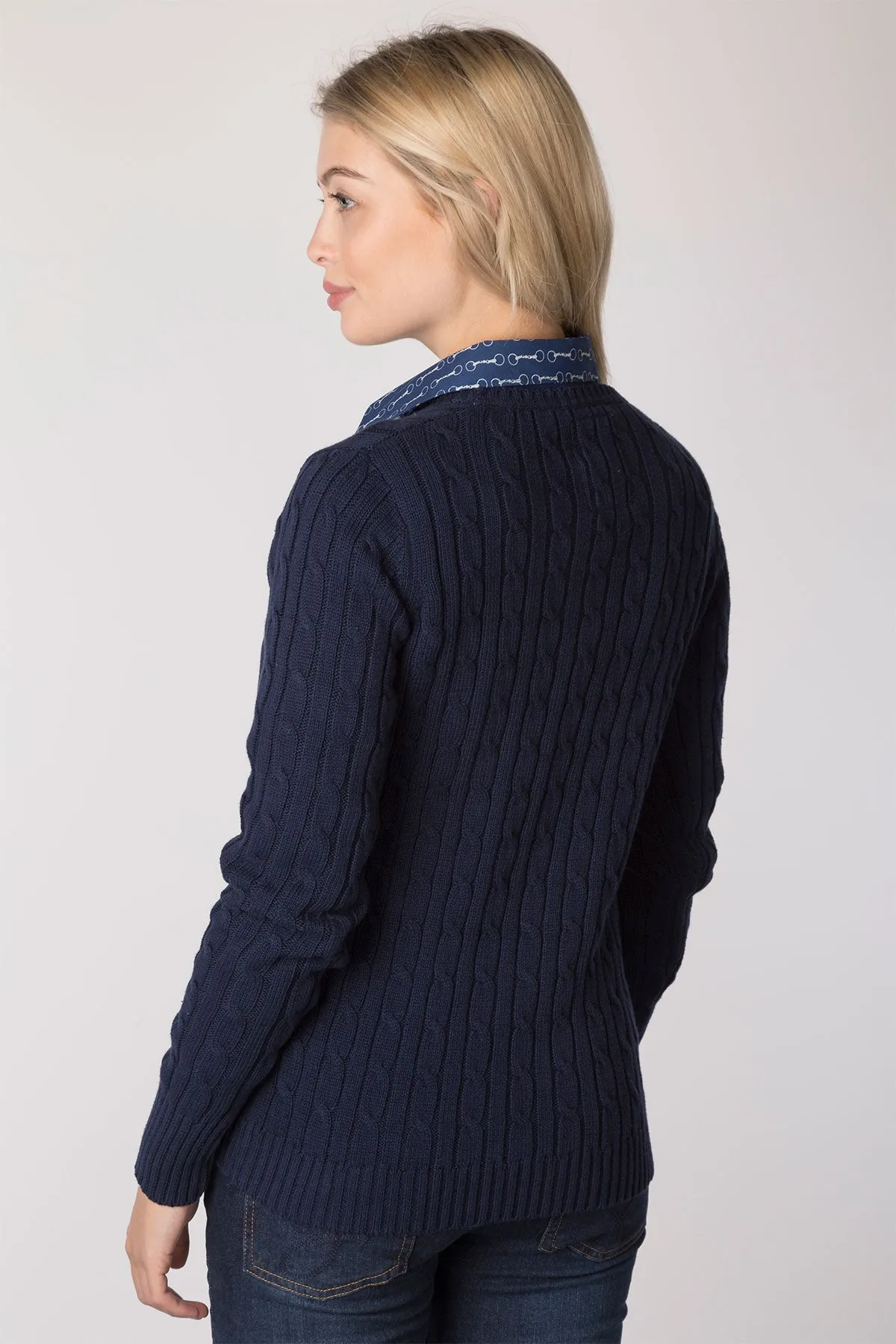 Ladies Crew Neck Cable Knit Jumper